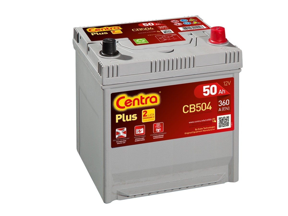 Akumulator 12V 50Ah CENTRA PLUS CB500 S4002 C22 C6
