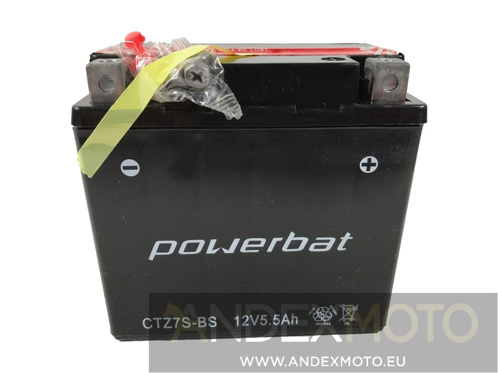 Battery 12 V 6 Ah POWERBAT CTZ7S-BS (CTZ7S) | MOTOCYCLE BATTERIES ...