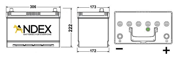 Wymiary akumulatora Bosch S4 028