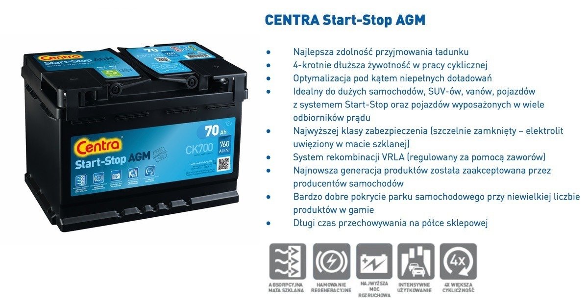 Battery 12V  58Ah EXIDE START-STOP AGM EK508