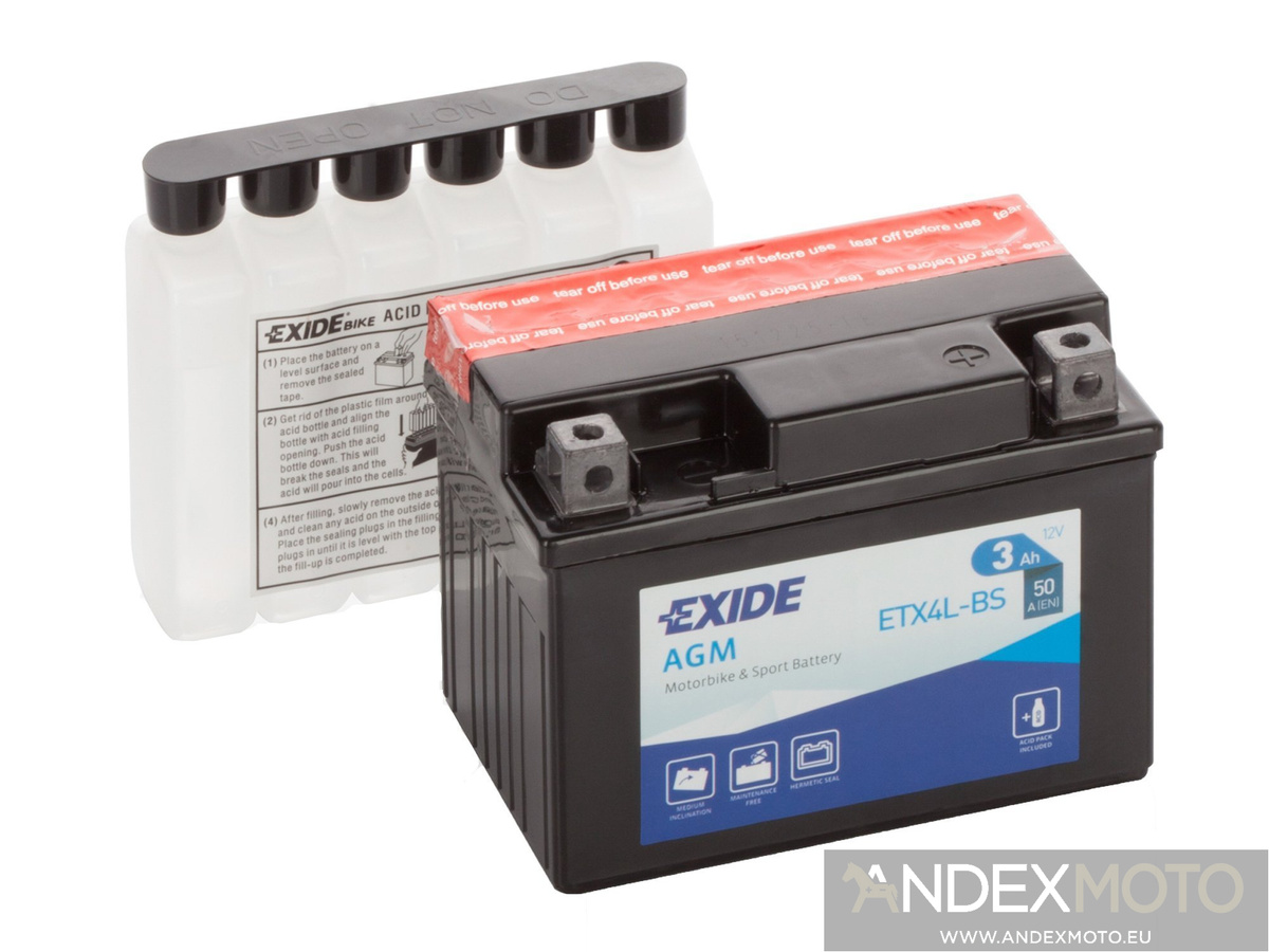 Akumulator EXIDE ETX4L-BS YTX4L-BS CBTX4L-BS 3Ah