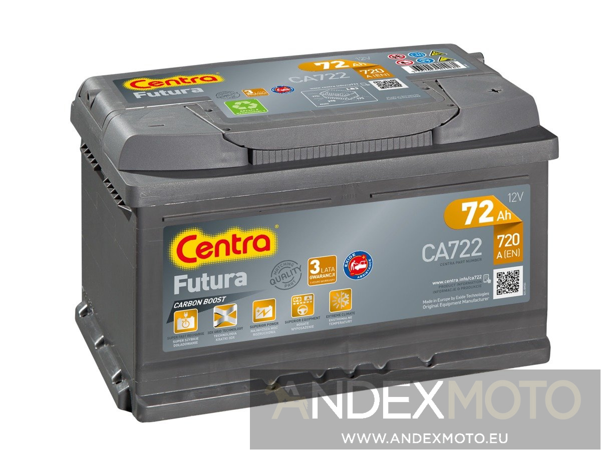 Akumulator 12V 72Ah CENTRA FUTURA CA722 S5007 E38