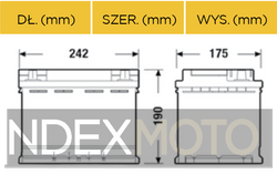 Akumulator 12V 54Ah CENTRA STANDARD CC542