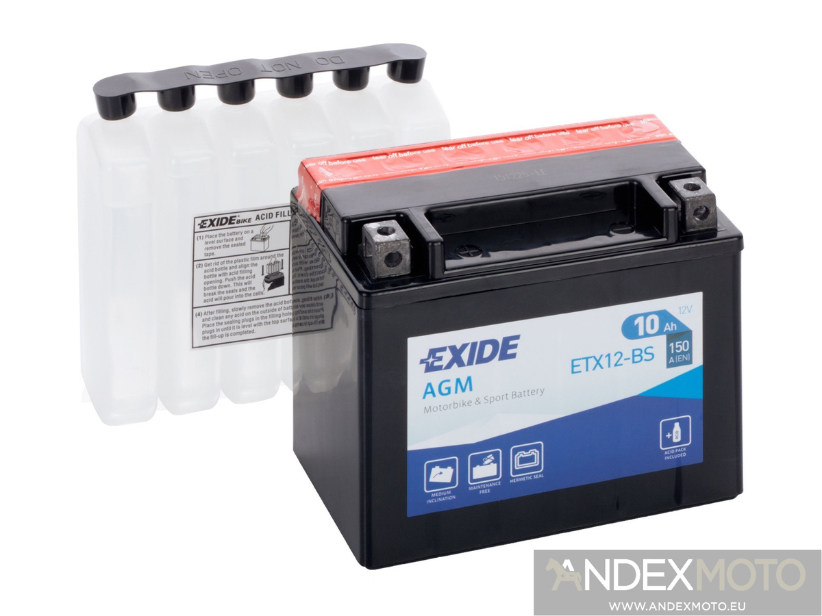 Akumulator EXIDE ETX12-BS YTX12-BS CBTX12-BS 10Ah