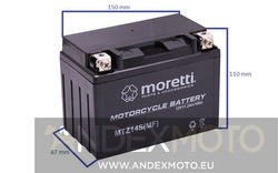 Akumulator AGM (Gel) MTZ14S 11,2 Ah  Moretti
