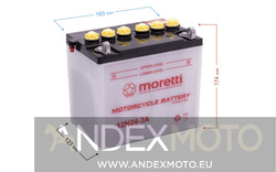 Akumulator kwasowo-ołowiowy 12N24-3A 24 Ah Moretti
