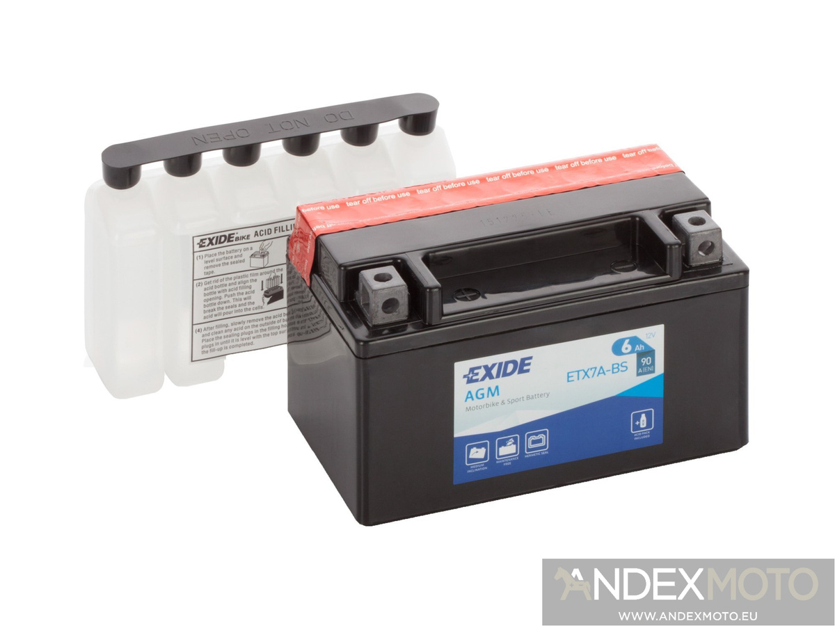 TEST EXIDE ETX7A-BS YTX7A-BS CBTX7A-BS 6Ah