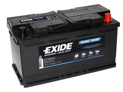 Battery 12V  92Ah EXIDE DUAL AGM EP800