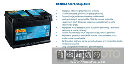 Akumulator 12V 105Ah CENTRA START-STOP AGM CK1050