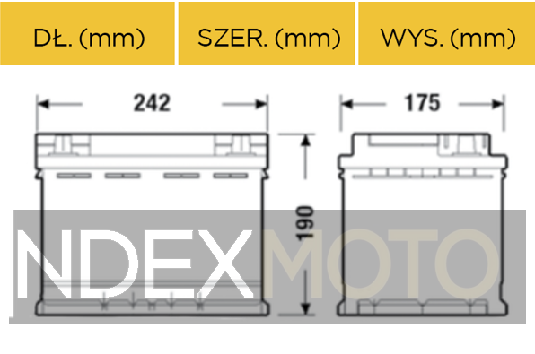 Akumulator AXIS 12V 60Ah 570A