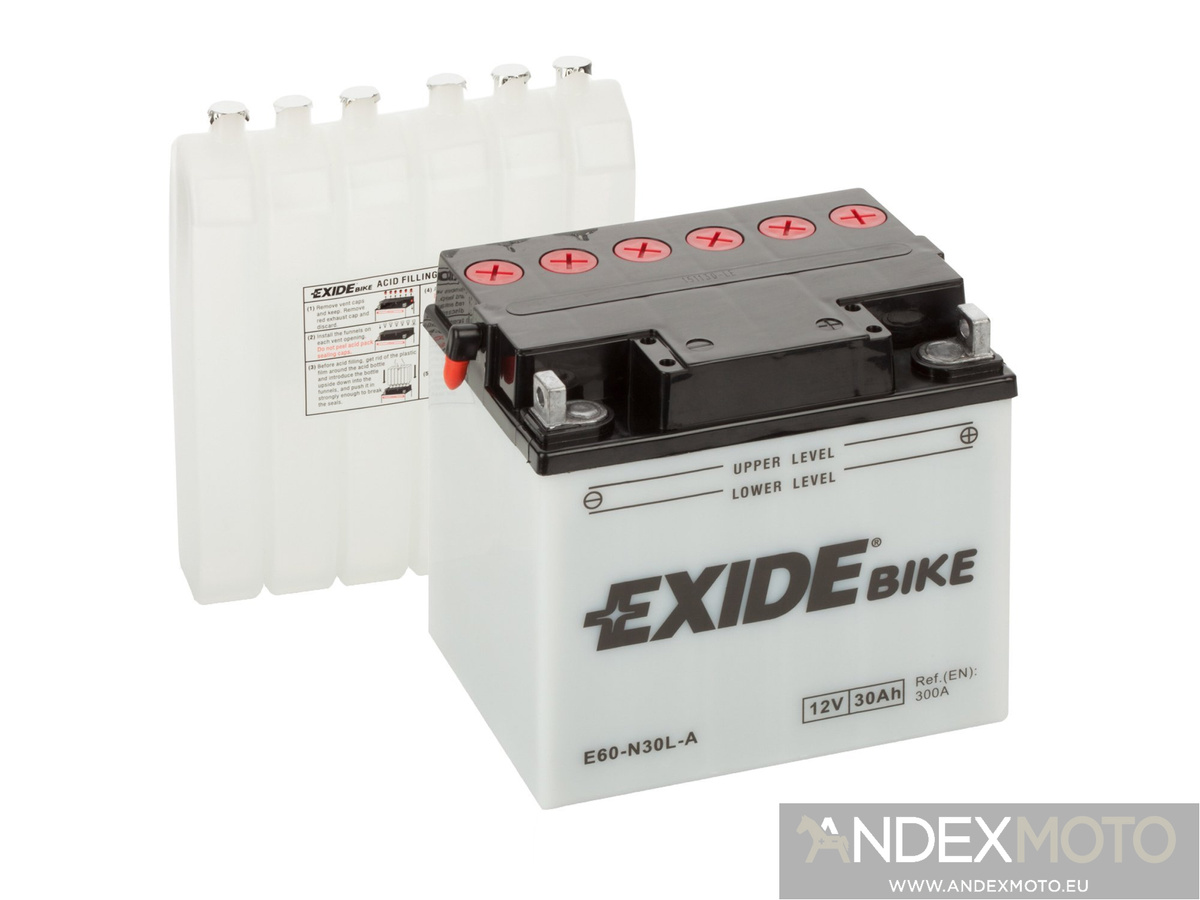 Battery 12V 30Ah E60-N30L-A EXIDE Bike