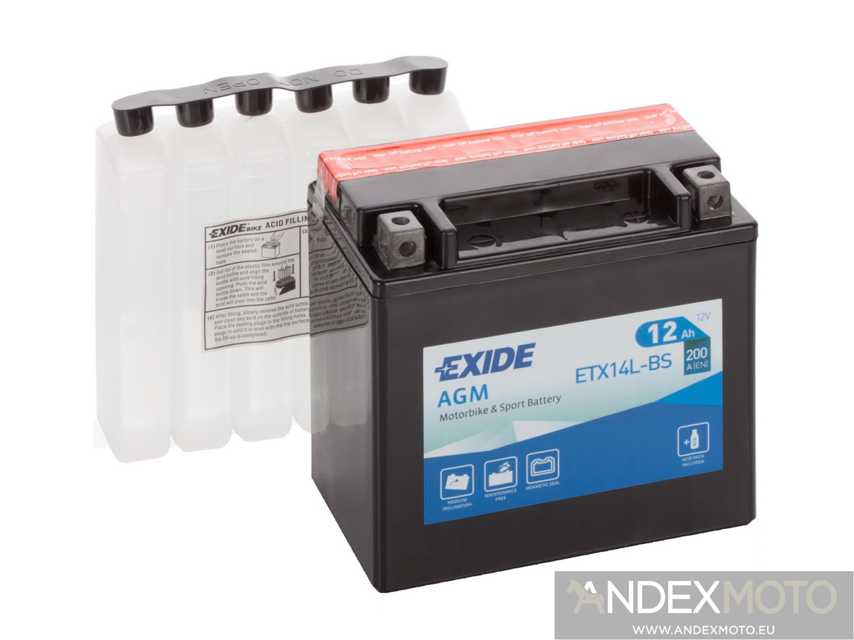 Battery 12V  12Ah YTX14L-BS EXIDE 