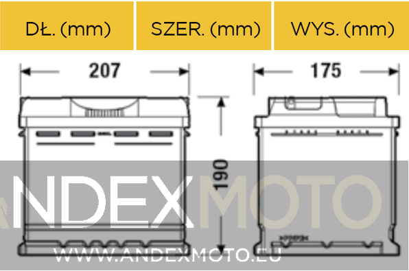 Akumulator 12V 50Ah CENTRA PLUS CB500