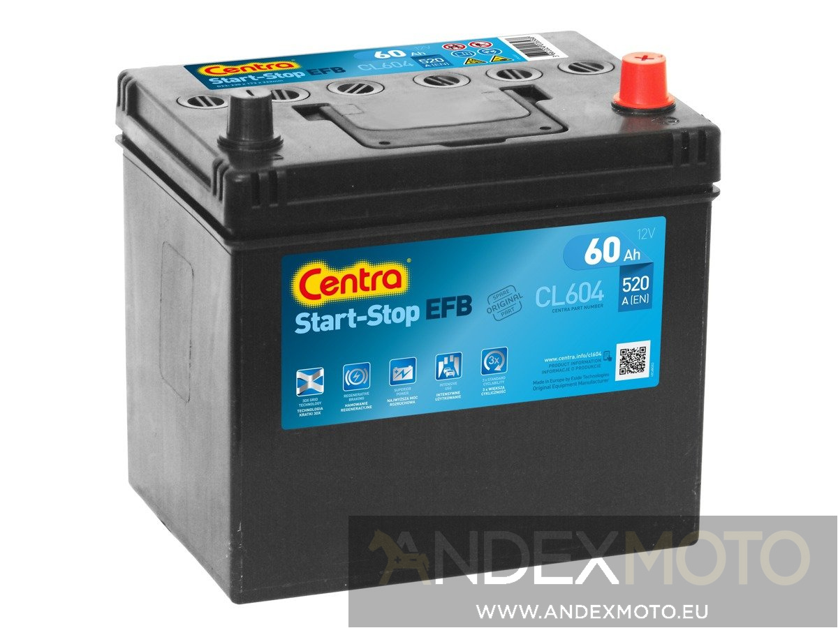 Akumulator 12V 60Ah CENTRA START-STOP EFB CL604