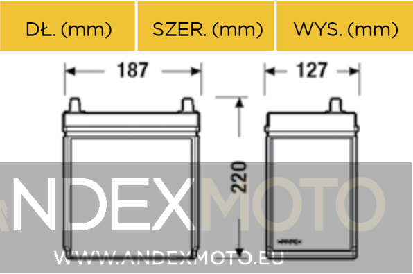 Akumulator AXIS 12V 40Ah 330A