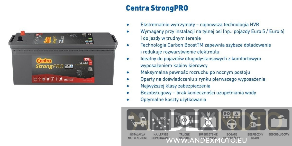 Akumulator 12V 235Ah CENTRA StrongPRO CE2353