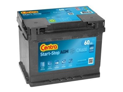 Akumulator 12V 60Ah CENTRA START-STOP AGM CK600