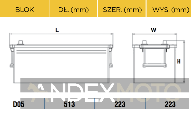 Akumulator ciężarowy AXIS 12V 180Ah 1000A