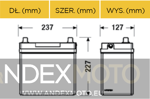 Akumulator 12V 45Ah CENTRA PLUS CB457