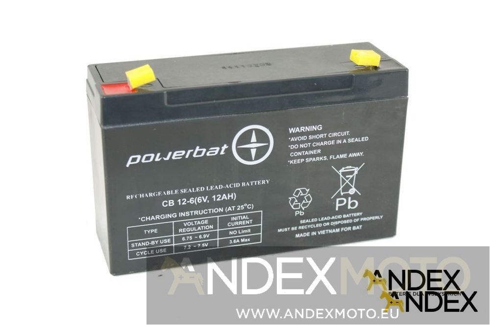 Battery  6 V  12 Ah VRLA