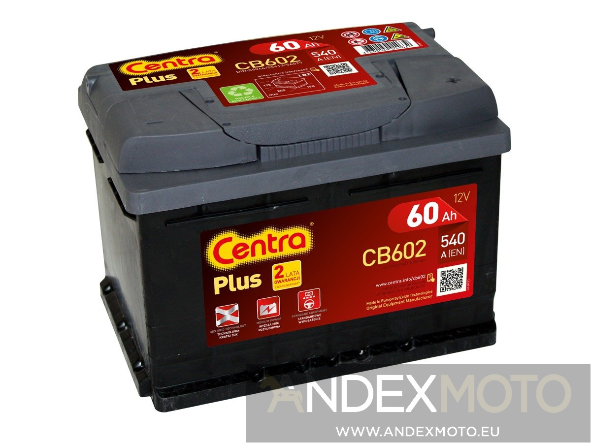 Akumulator 12V 60Ah CENTRA PLUS CB602 S4004 D59