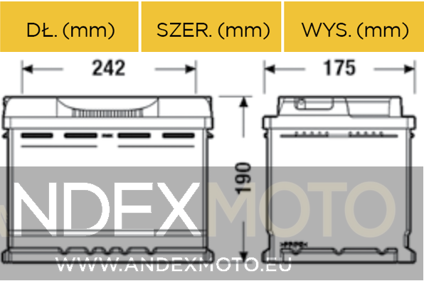 Akumulator 12V 62Ah CENTRA PLUS CB620