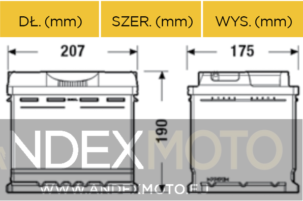 Akumulator 12V 50Ah CENTRA PLUS CB501