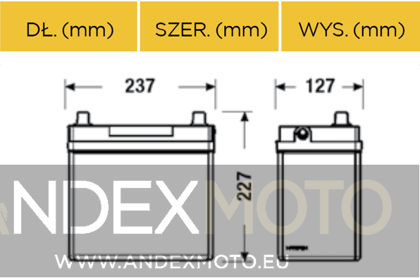 Akumulator 12V 45Ah CENTRA PLUS CB456