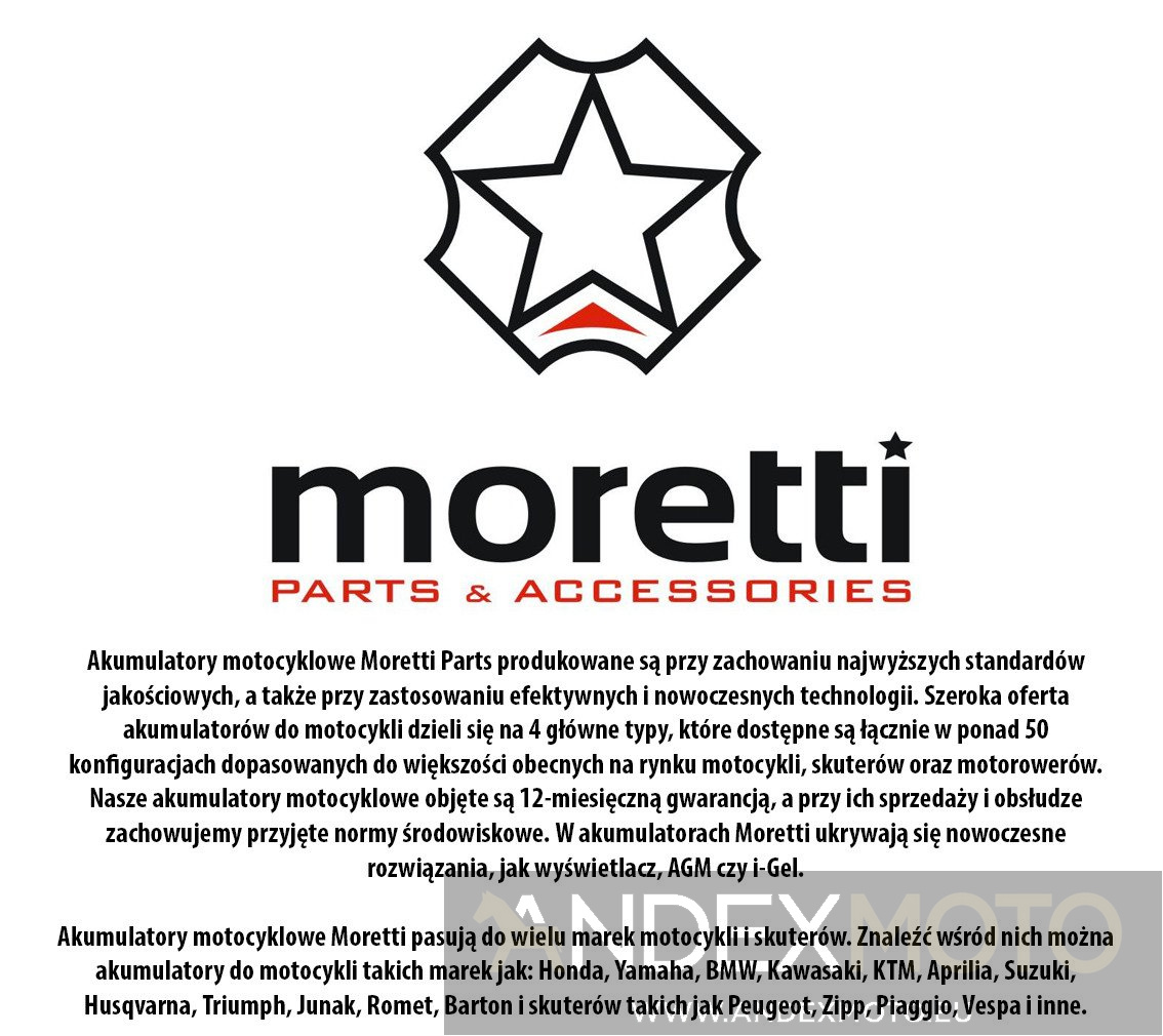 Akumulator AGM (I-Gel) MTX4L-BS 4Ah Moretti