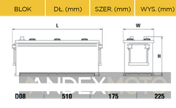 Akumulator ciężarowy AXIS 12V 140Ah 800A
